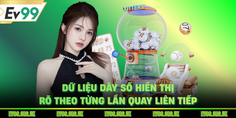 Dữ liệu dãy số hiển thị rõ theo từng lần quay liên tiếp